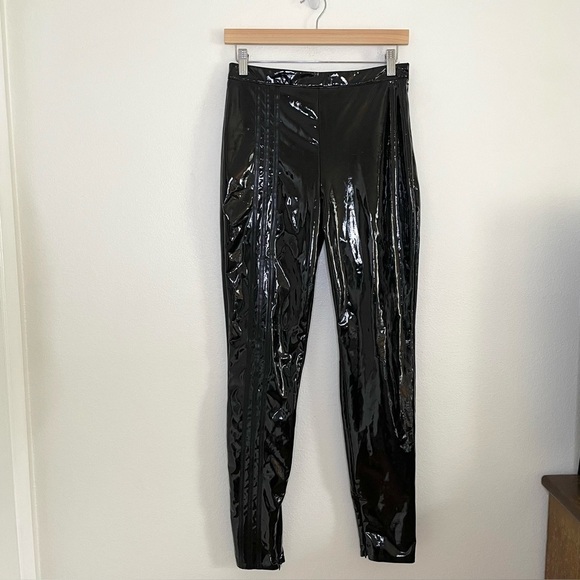Adidas Ivy Park Glossy Latex High Waist Skinny Pant Black Medium - Picture 5 of 16